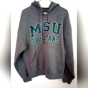 MSU SPARTANS HOODIE, GREY, SIZE MEDIUM , 80%COTTON, GEAR FOR SPORTS BIG COTTON